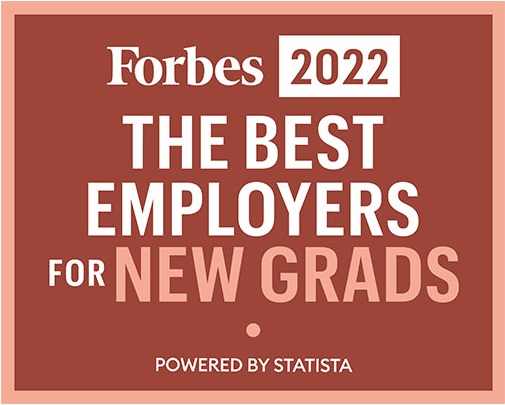 MD Anderson award - Forbes-The best employers for new grads 2022  